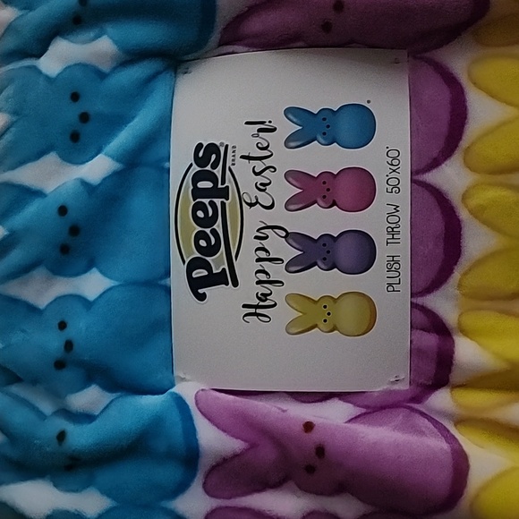 ✨️🐰NWT PEEPS BUNNY COZY SOFT BLANKET 🐰✨️🩷🐰💜🐰💙🐰💛🐰 - Picture 6 of 8